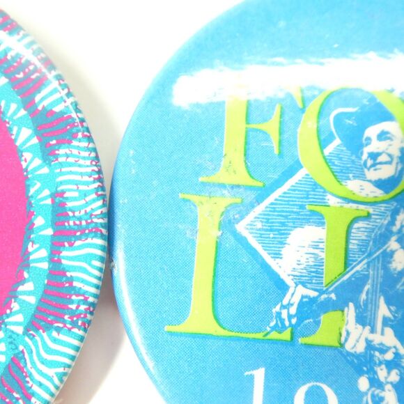 Northwest Folklife Festival Pinback Buttons 1985 1988 Vintage Pin Lot - Picture 6 of 6